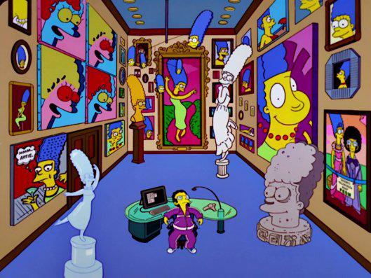 Artie Stiff tiene una enorme obsesión con Marge que en su oficina tiene obras de arte basadas en su imagen (Foto: FOX)