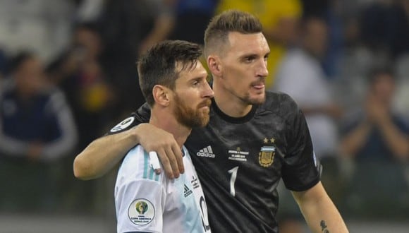 Franco Armani y Lionel Messi, titulares para el Argentina vs. Ecuador de este jueves. (Foto: AFP)