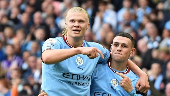 Erling Haaland y Phil Foden marcaron los goles de la victoria de Manchester City ante United por la Premier League. (Foto: Getty Images)