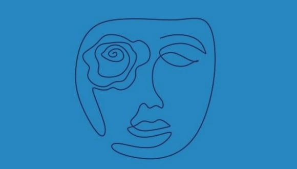 En esta imagen, cuyo fondo es de color turquesa, se aprecia el dibujo de un rostro y el de una rosa. (Foto: MDZ Online)