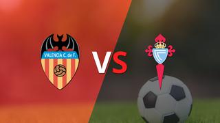 Termina el primer tiempo con una victoria para Valencia vs Celta por 1-0