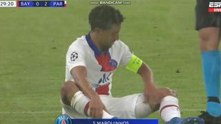 Un minuto después de haber anotado el 2-0: Marquinhos sufrió una lesión en el PSG vs. Bayern Munich [VIDEO]