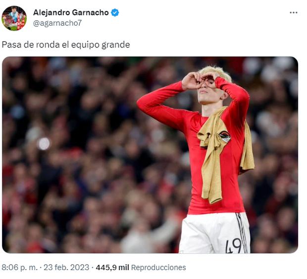 Alejandro Garnacho 'se burló' de Barcelona. (Foto: Twitter)