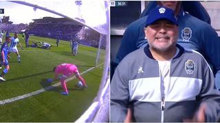 Golpe duro para Gimnasia: 'blooper' y gol ante Racing y decepción de Maradona en el banco [VIDEO]