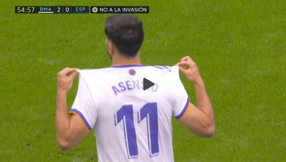 Marco Asensio fue el autor del 3-0 del partido entre Real Madrid y Espanyol.
