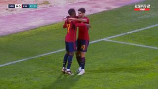 Rompió la paridad: gol de Ansu Fati para el 1-0 de España vs. Jordania [VIDEO]