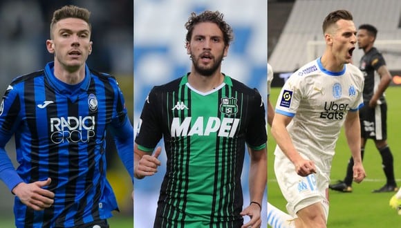 Robin Gosens , Manuel Locatelli y  Arkadiusz Milik podrían llegar a Juventus para la siguiente temporada. (Fotos: Getty /Agencias)