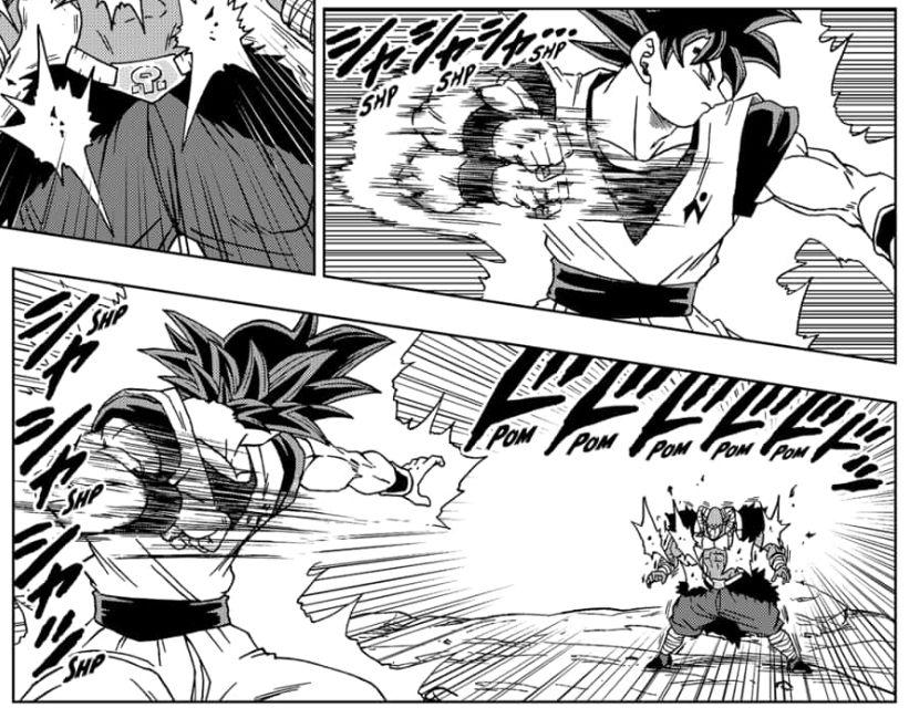 Goku empleando el viento para atacar a Moro