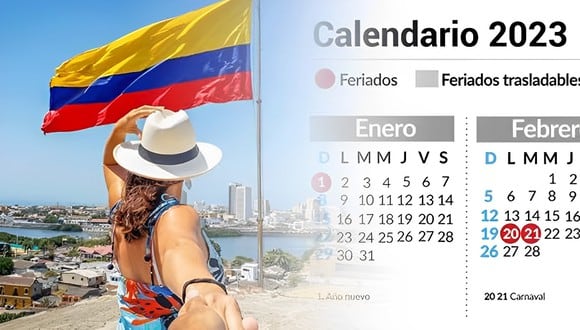 Colombia Calendario 2023. Conoce los feriados, días festivos y no laborables. (Diseño: Depor)