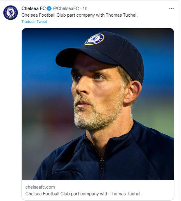 Chelsea informó del despido de Tuchel.