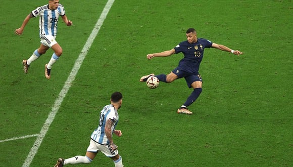 Kylian Mbappé marcó los dos goles de Francia ante Argentina en la final de la Copa del Mundo Qatar 2022. (Foto: Getty Images)