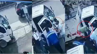 ‘Cilindrazo’ a la cabeza: ladrón se fue bien ‘premiado’ cuando quiso atracar camión y reacción es viral [VIDEO]