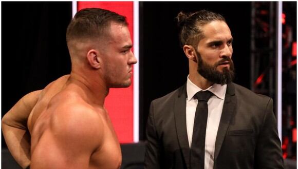 Theory y Rollins durante el último Raw. (Foto: WWE)