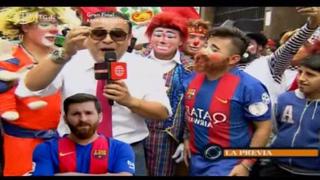 Juan Carlos Orderique estuvo con 'Messi' y 'Cueva' celebrando el día del payaso en La Previa [VIDEO]