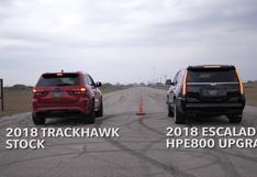 ¡Duelo de titanes! Hennessey Escalade vs. Jeep Grand Cherokee Trackawk en un reto de velocidad | VIDEO