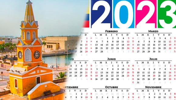 Colombia Calendario 2023. Mantente al tantode los feriados, días festivos y no laborables de este año (Diseño: Calendarena).