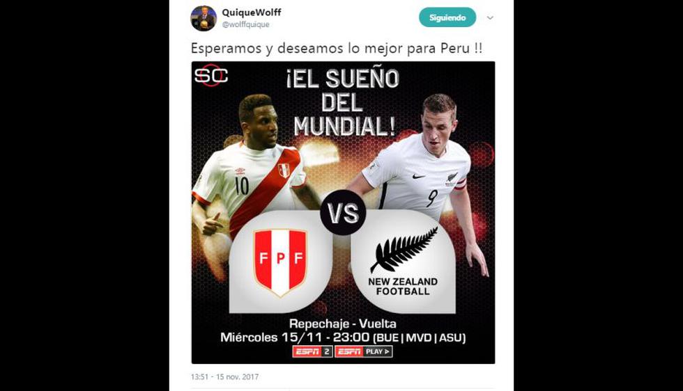 Perú chocará contra Nueva Zelanda este miércoles desde las 9:15 p.m. (Captura: Internet)