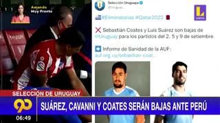 Cavani, Suárez y Coates no jugarán frente a Perú