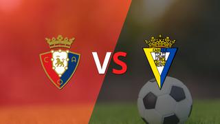 Termina el primer tiempo con una victoria para Osasuna vs Cádiz por 1-0