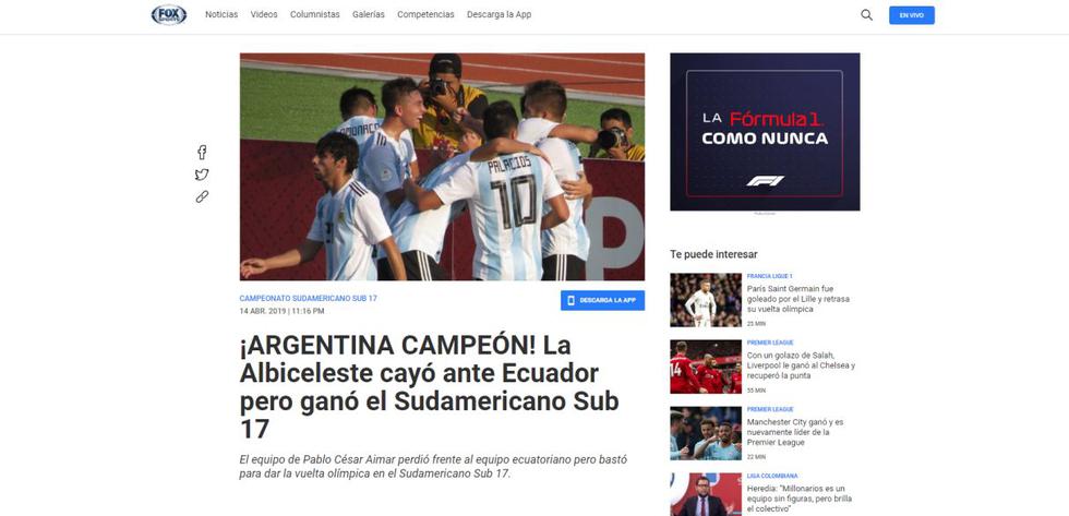 La reacción de la prensa internacional tras el desenlace del Sudamericano Sub 17