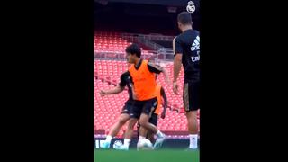 ¡Lo dejó en ridículo! El terrible taco y 'huacha' de Kubo a Jovic en los entrenamientos del Real Madrid [VIDEO]