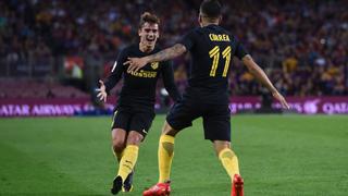 Ángel Correa con gran definición convirtió el empate del Atlético en Camp Nou
