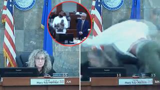 Video viral: acusado se lanza contra jueza en Estados Unidos