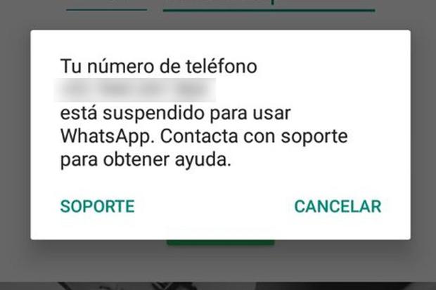 Este es el mensaje que aparece en WhatsApp Plus si tu cuenta ha sido suspendida. (Foto: MAG)