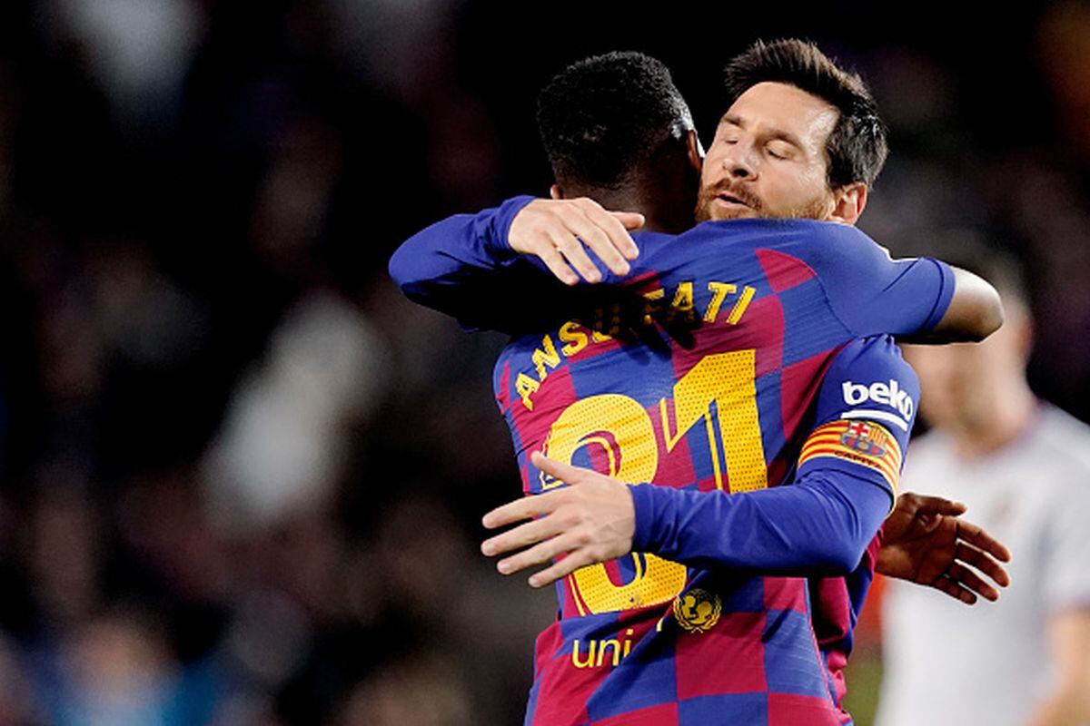 Con dos goles de Ansu Fati y dos asistencias de Lionel Messi, Barcelona venció a Levante en el Camp Nou por LaLiga Santander (Foto: Getty Images)