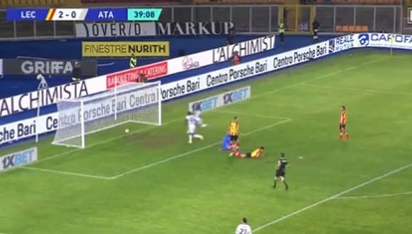 Gol de Duván Zapata para el 2-1 del Atalanta vs. Lecce por la Serie A (Foto: Eleven Sports).
