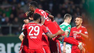 Sufrió un poco: Bayern Munich le ganó 2-1 al Werder Bremen por la fecha 13 de la Bundesliga 2018