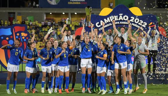 Brasil venció 1-0 a Colombia y es campeón de la Copa América Femenina 2022. (Foto: AFP)