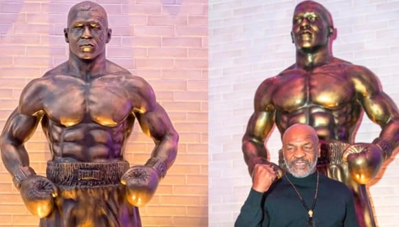 Mike Tyson recibió una estatua en homenaje a su carrera en el box. (Foto: Agencias)