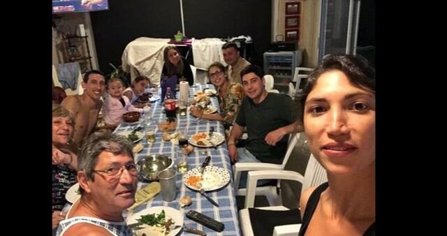 Ángel Di María, jugador del PSG, con su familia en Argentina. (Foto: redes sociales)