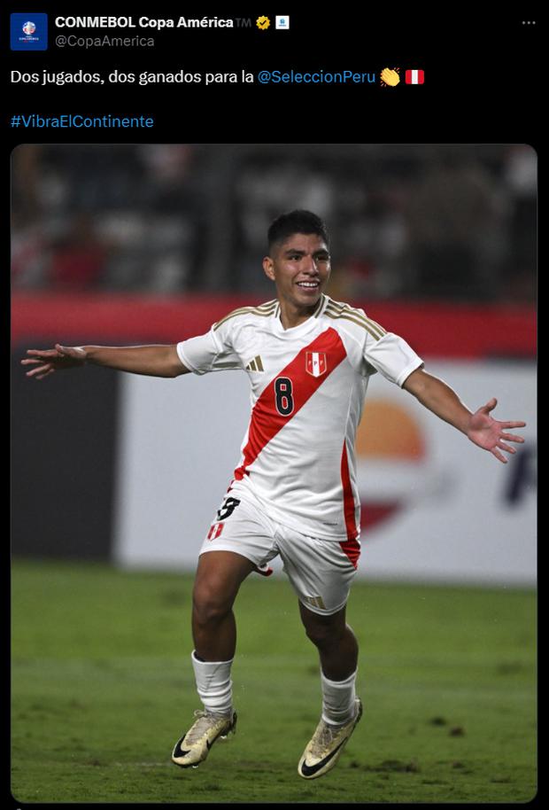 La Copa América resaltó los triunfos de la Selección Peruana con la imagen de Piero Quispe. (Foto: Twitter)