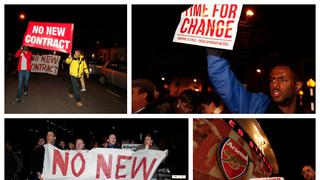 Un pedido público: hinchas del Arsenal hicieron marcha en contra de la renovación de Wenger