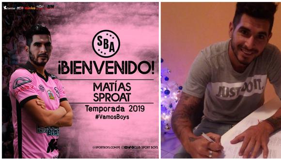 Sport Boys se reforzó con el argentino Matías Sproat. (Prensa Sport Boys)