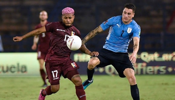 Venezuela empató 0-0 con Uruguay en Caracas por la fecha 8 de las Eliminatorias Qatar 2022. (Foto: AFP)