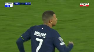 ¡En el último suspiro! Gol de Kylian Mbappé para el 1-1 de PSG vs. Newcastle
