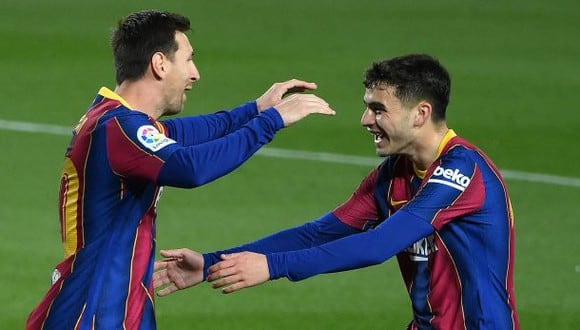 Pedri se mostró agradecido con Lionel Messi. (Foto: AFP)