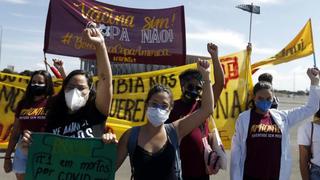“Vacuna sí, Copa no”: protestas en las afueras del estadio del Brasil vs Venezuela