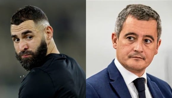 Karim Benzema denunció a Gérald Darmanin por difamación. (Foto: Composición)
