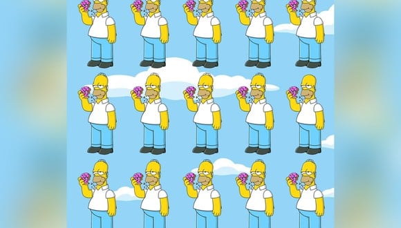 Encuentra al Homero diferente en 15 segundos. (foto:genial.guru)