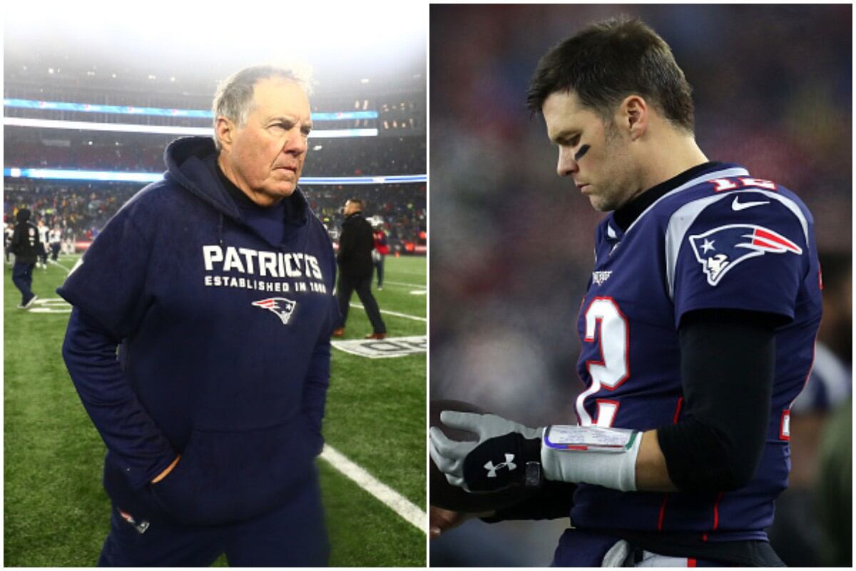 Bill Belichick y Tom Brady, entrenador y mariscal de campo de los Patriots. (Foto: Getty Images)