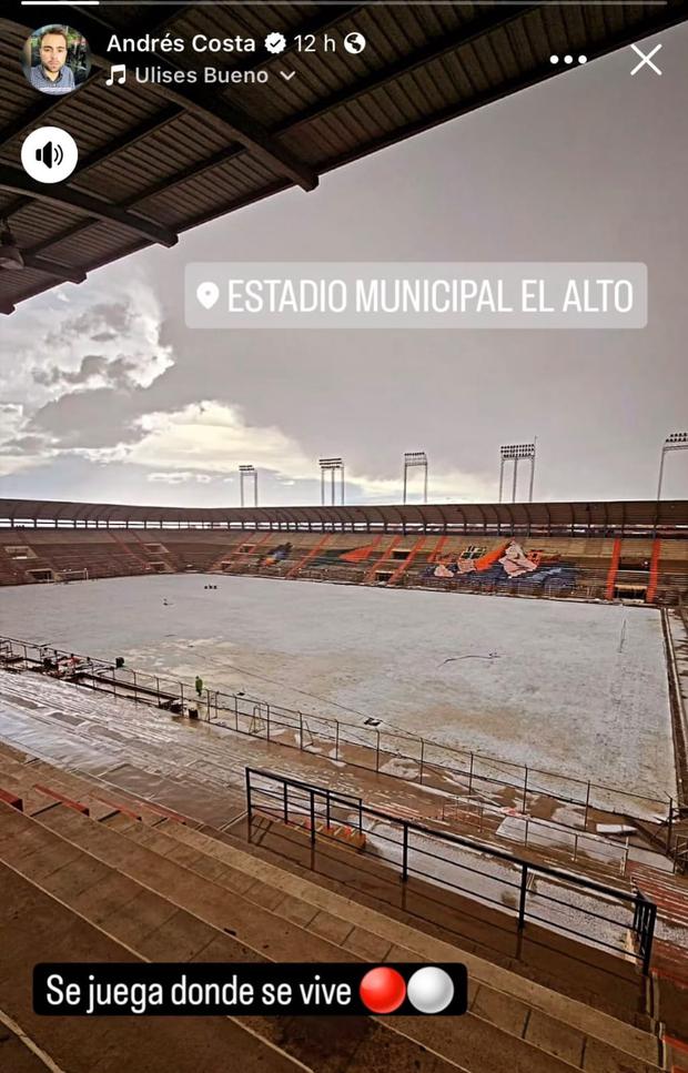 Así luce el estadio Municipal El Alto. (Foto: Instagram)