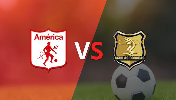 Termina el primer tiempo con una victoria para América de Cali vs Águilas Doradas Rionegro por 2-0