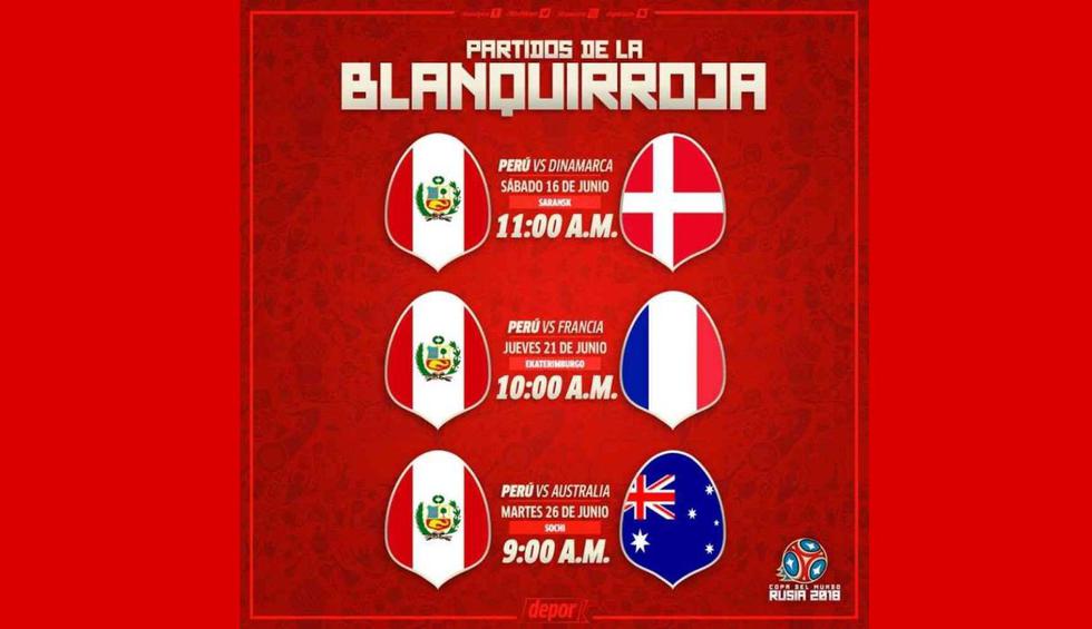 Perú en Mundial Rusia 2018: / calendario y horario de partidos de la Selección Peruana | FUTBOL-PERUANO | DEPOR
