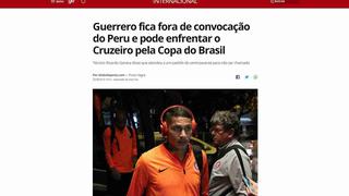 Sorpresa: ausencia de Paolo Guerrero fue la noticia del día en la prensa brasileña
