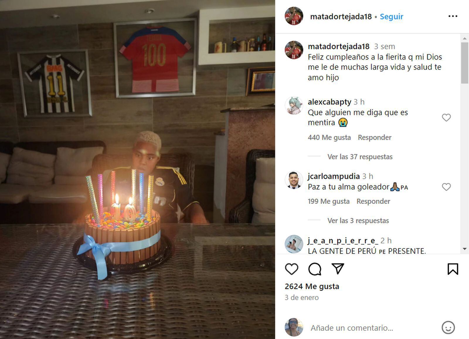 Luis Tejada dedicó su última publicación a la celebración del cumpleaños de su hijo (Foto: AFP)