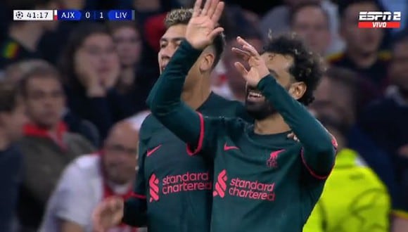 Gol de Salah para el 1-0 de Liverpool vs. Ajax en Champions League. (Foto: ESPN)